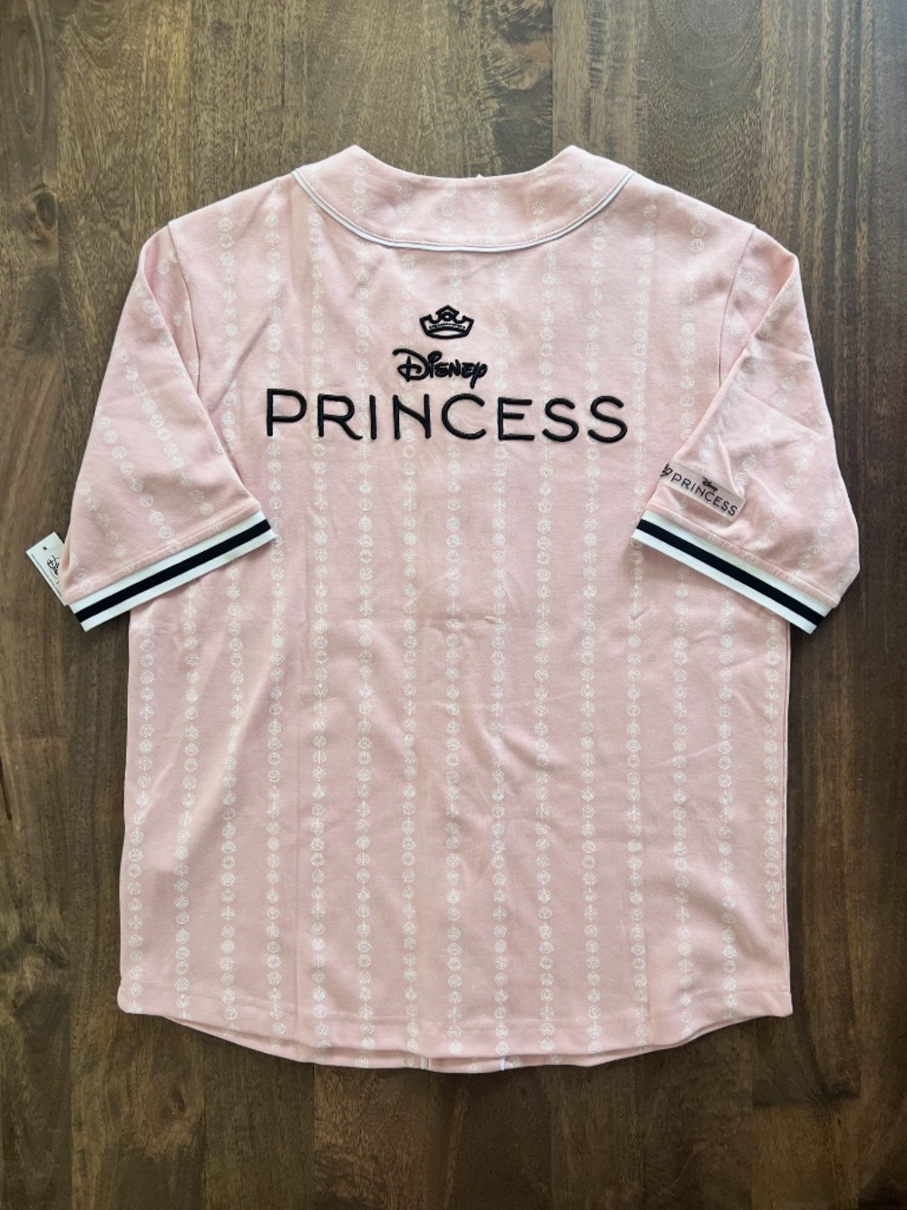 NWT Disney Parks Women’s Disney Princess Short Sleeve Baseball Jersey Pink